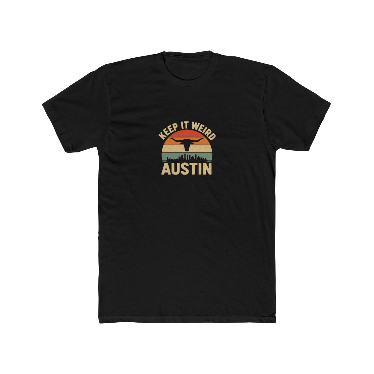 Retro Longhorn Austin Cityscape T Shirt - Nostalgic Texas Pride - Official t-shirts merchandise
