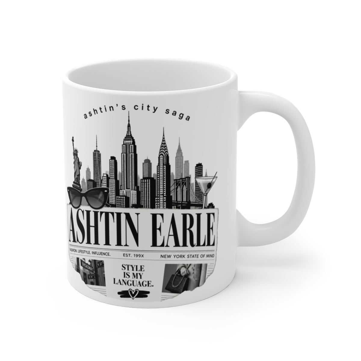 Ashtin Earle "Ashtin" White Mug - Ashtin Earle official Mugs & Drinkware merch