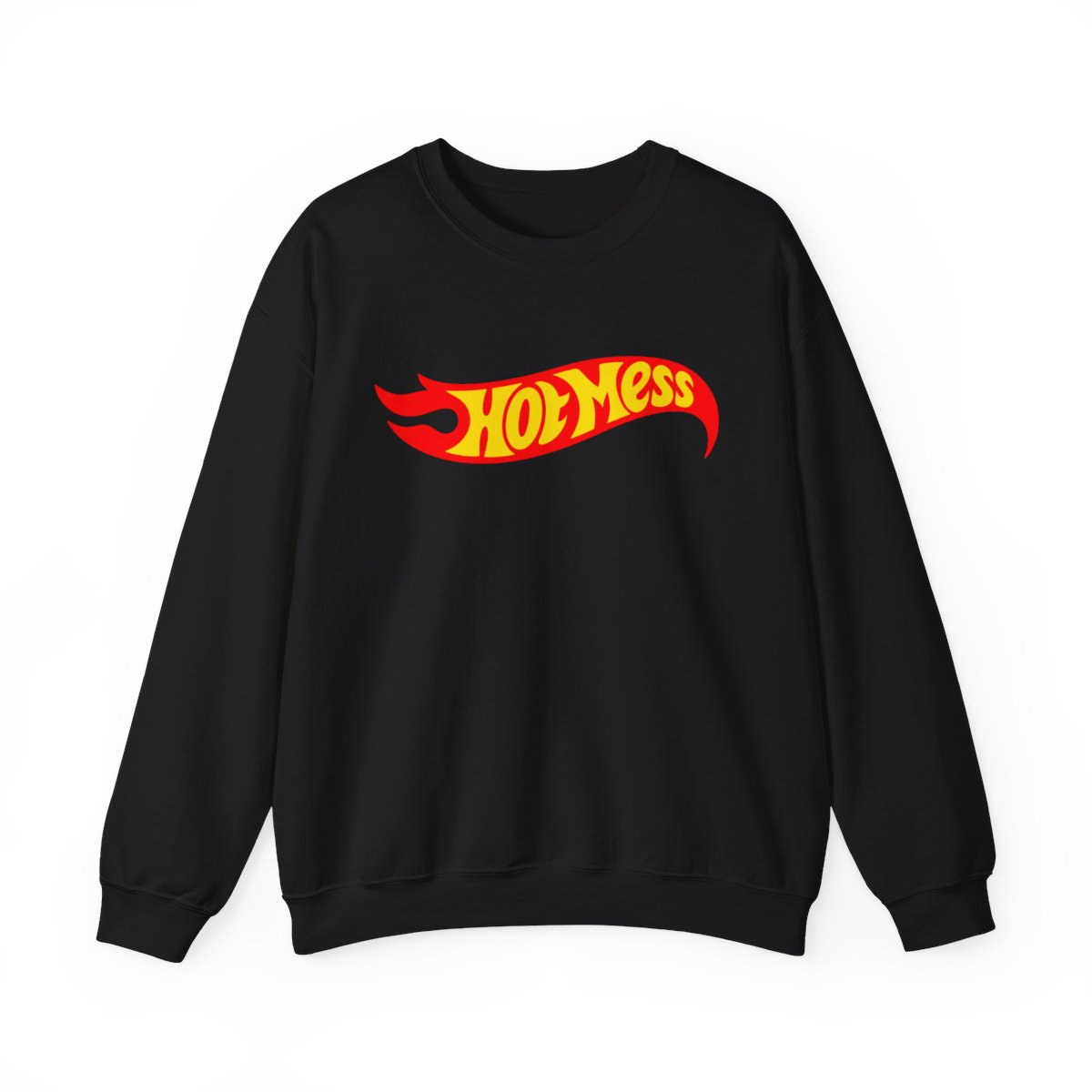Hot Mess flame logo Sweatshirt | Retro Flame Text Crewneck | Alix Earle & Ashtin Earle Merch | Earl Meets World Merch - alternate angle 2, merchandise