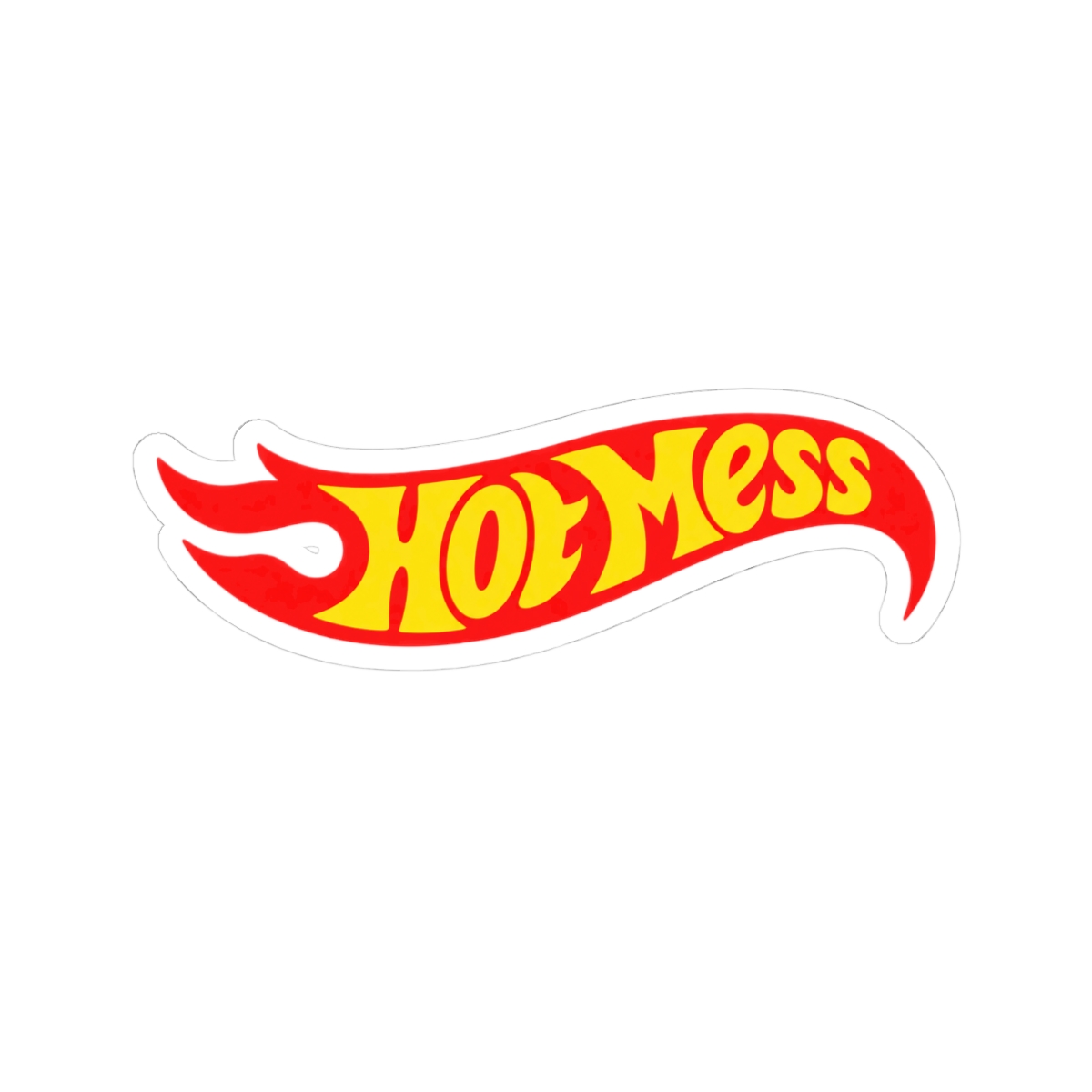 Hot Mess flame logo Sticker | Kiss-cut vinyl decal, retro typography | Alix Earle & Ashtin Earle Merch | Earl Meets World Merch - alternate angle 2, merchandise