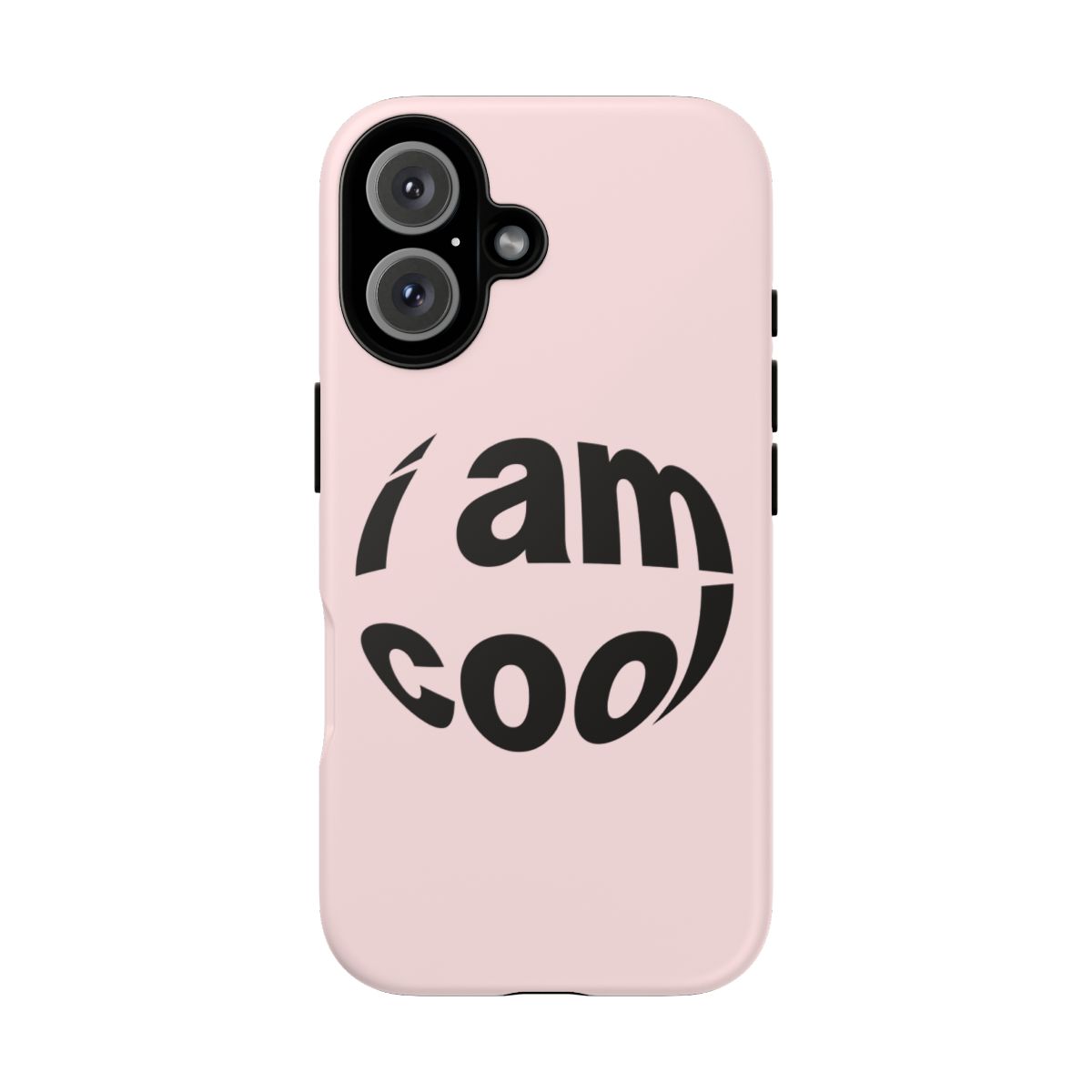 I Am Cool phone case | Smartphone Protective Case, Pink Black Text | Ashtin Earl Merch - alternate angle 1, merchandise